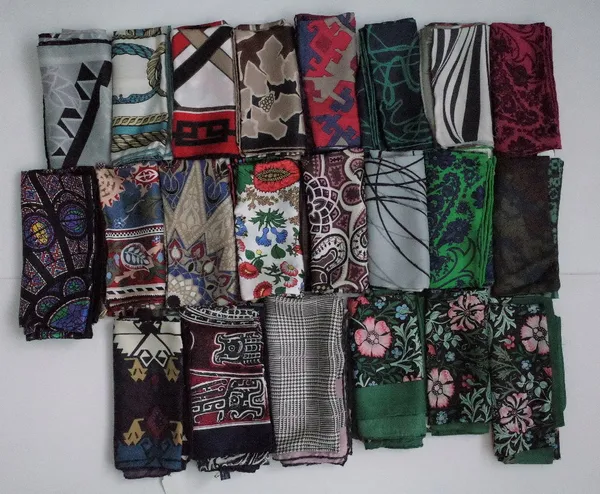 A collection of seven Beckford silk scarves, three others similar and a collection of ten further printed silk scarves designed by Richard Allan (20)