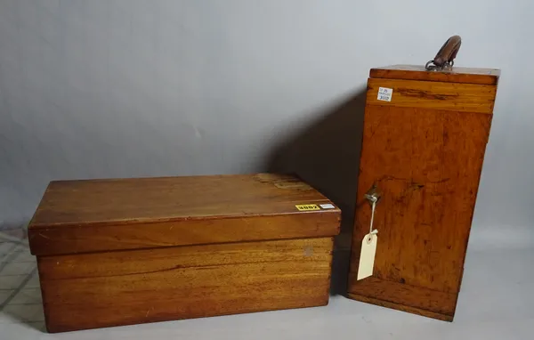 A C. Baker 0503 London microscope and a quantity of microscope accessories in a mahogany box, 42cm wide x 61cm high.