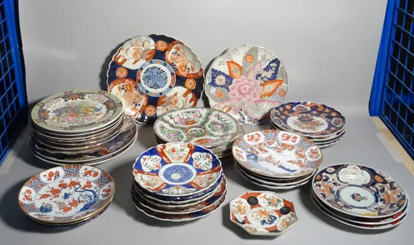 A quantity of modern Asian decorative plates of various styles, (qty).