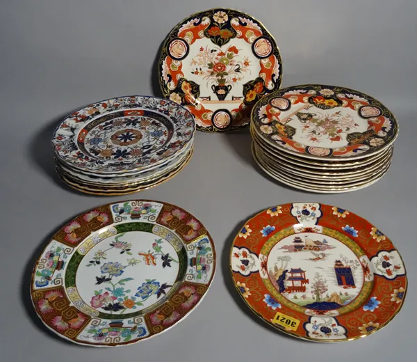 Masons Ironstone; a quantity of Victorian and later decorative dinner plates, (qty).