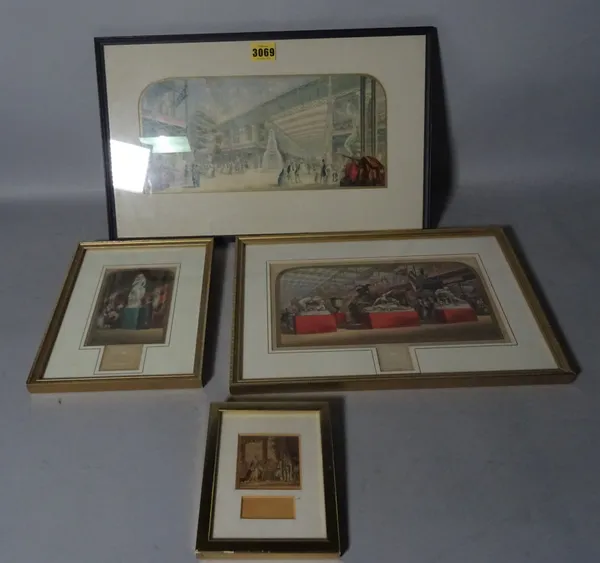 A set of four Baxter prints, the largest depicting the Great Exhibition, 43cm wide x 27cm high, (4).