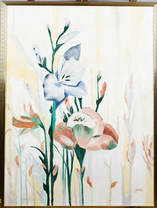 Latour (20th Century), Flowers, signed 'Latour' (lower right), oil on canvas, 120 x 90cm.  ARR