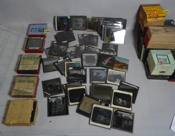 A quantity of magic lantern slides mostly photographic, European views, Wales, Germany, Italy, Switzerland, animals and pets (qty).