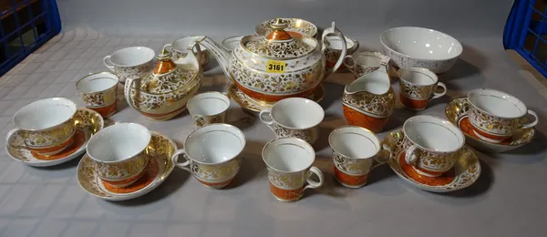 A 19th century Royal Worcester Chamberlain porcelain tea service, (qty).