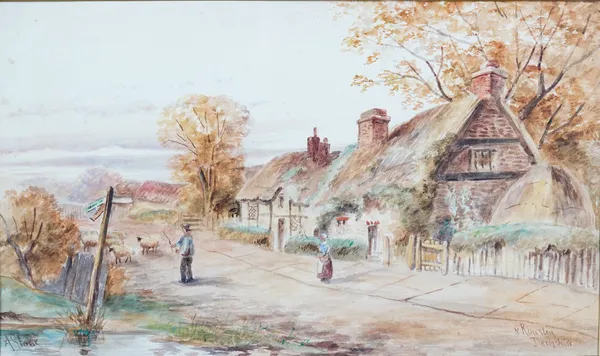 A Storie (British, late 19th/early 20th Century), Near Rousley, Derbyshire, signed 'A Storie' (lower left), watercolour, 30 x 49cm, together with a go