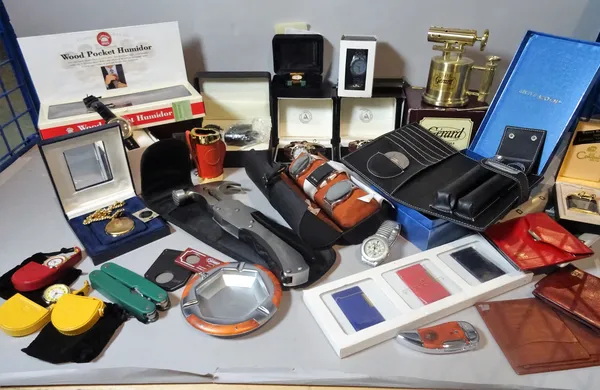 A group of modern luxury collectables, including watches, lighters including Sekonda, Calibri and sundry (qty).