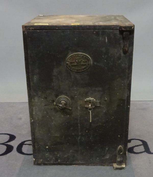 T Withers & Son, an early 20th century metal safe, 45cm wide x 67cm high.