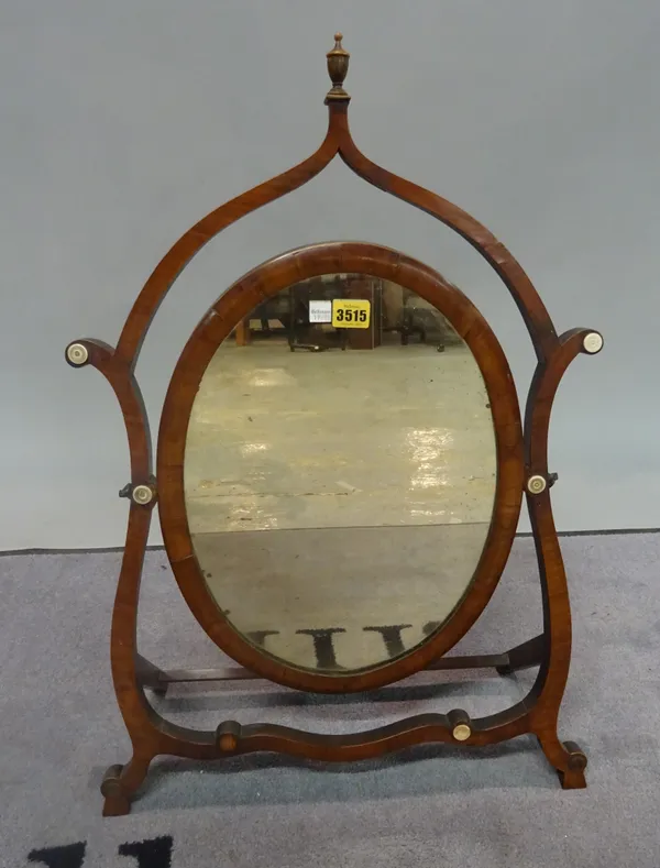 A Victorian mahogany shaped skeleton mirror, 50cm wide x 69cm high.