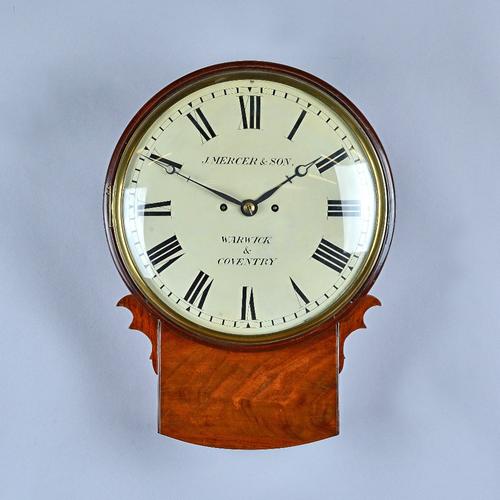 A mahogany striking Drop Dial wall clockJ. Mercer & Son, Warwick & Coventry, first half 19th CenturyWith 12in convex dial, blued steel pierced hands a