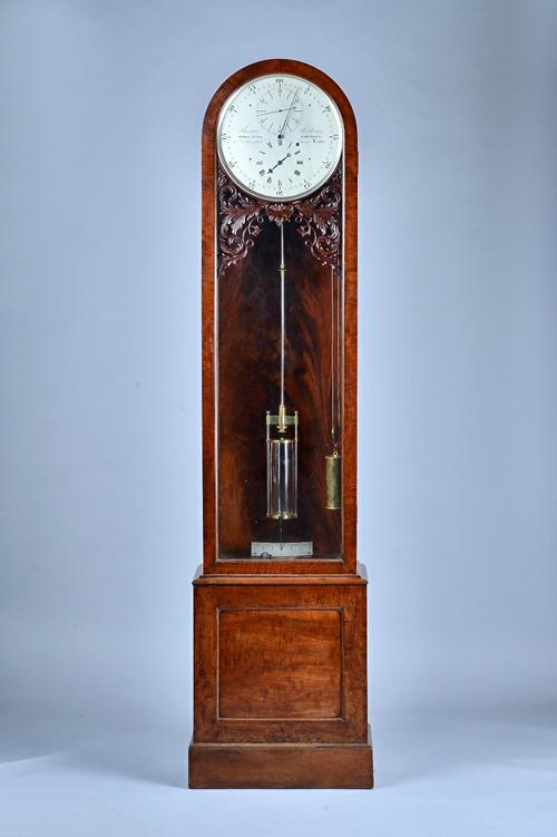 A Fine Victorian mahogany RegulatorBy Thomas Porthouse, 10 Northampton Square, London, Maker to the AdmiraltyWith an arched case, fully glazed door, o