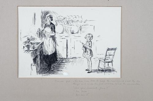 Lewis Baumer (British, 1870-1963), Are You Married Jane?, signed 'Lewis Baumer' (lower right), inscribed in pencil with dialogue (to mount) and bears