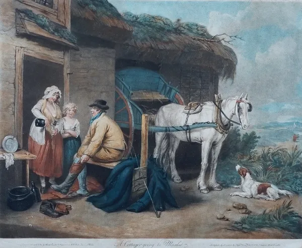 After James Ward, A Cottager Going to Market, engraving published 1800, 43 x 55cm, together with two other engravings, to include; The Fairings after