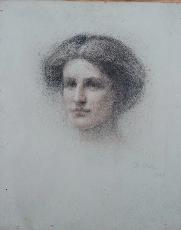 English School, early 20th Century, A portrait of Dorothy Fletcher, indistinctly signed and dated '1909' (lower right), pastel, 55 x 45cm.