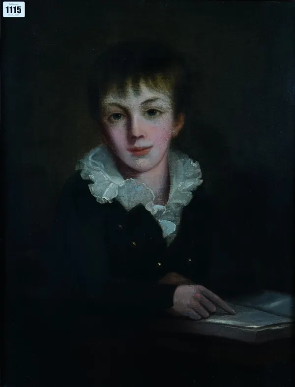 Follower of George Romney (1734-1802), Portrait of a young boy, oil on canvas,  57 x 43 cm