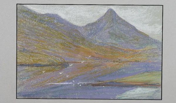 Mary Yates (British, 1891-?), Loch Lomond, signed with cipher, titled and dated '1943' (lower left), pastel, 24 x 37cm, together with two other pastel