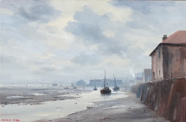 Marcus Ford (British, 1914-1989), Leigh-on-Sea, signed 'Marcus Ford' (lower left) and bears Frost & Reed label (verso), oil on canvas, 49 x 75cm. ARR