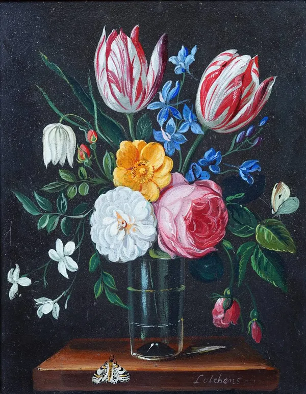 C. Lutchens (early 20th century), Floral still life, oil on panel, signed, 25 x 19cm.