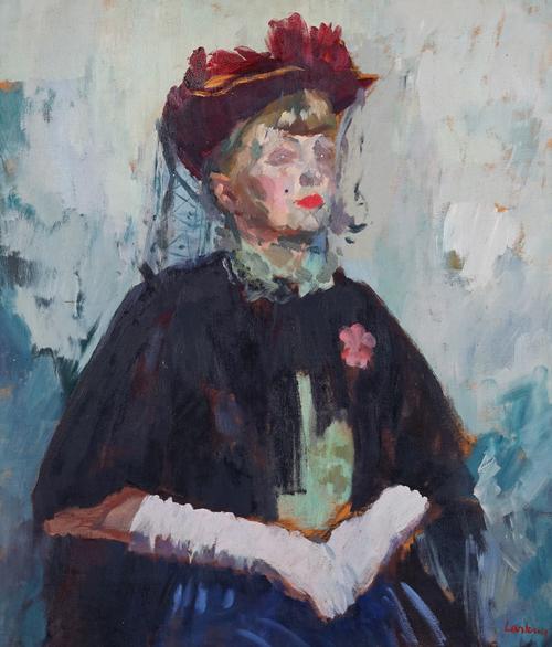 Patrick Lambert Larking (British, 1907-1981), The Countess, signed 'Larking' (lower right) and bears The Mall Galleries label (verso), oil on board, 6