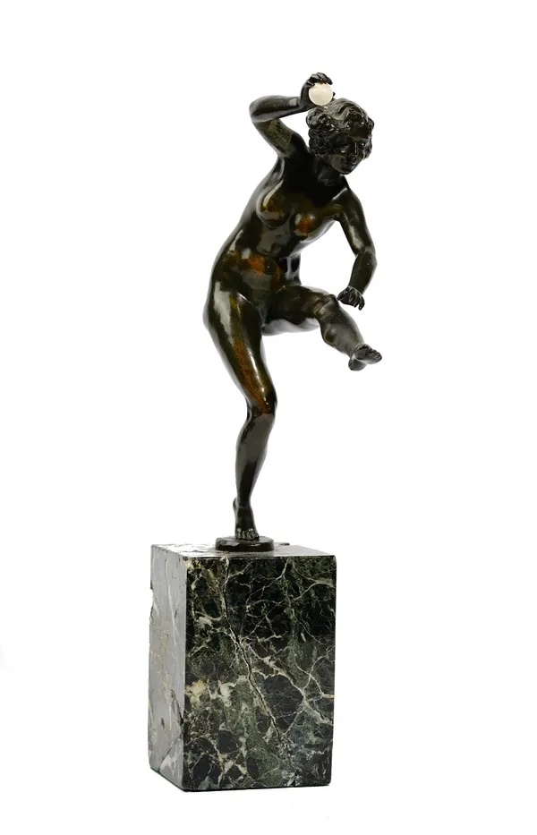 Louis Fontinelle (1886-1964), Dancing girl, signed, bronze, 35cm high.