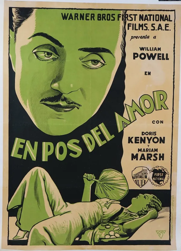 En Pos Del Amor, Spanish film poster, laid to linen, stamped RTI MARI Barcelona, 71cm x 100cm, previously folded. A/S