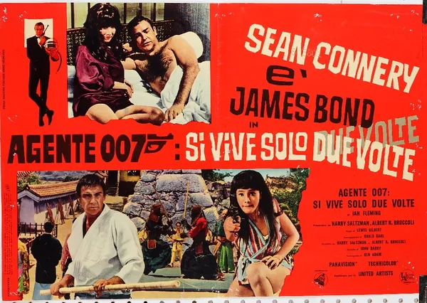 You Only Live Twice / Si Vive Solo Due Volte, James Bond film posters, a group of four, with differing artwork, previously folded, 67cm x 46cm, (a.f.)