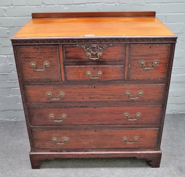 'Waring & Gillow', an early 20th century mahogany Scottish style chest of four short over three long graduated drawers, on bracket feet, 92cm wide x 1