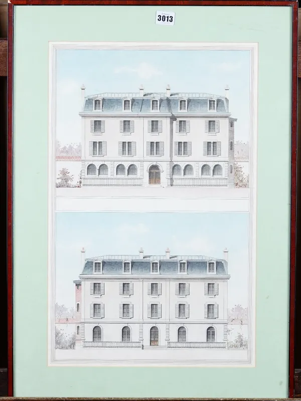 Charles & Eugene Saint Pere (French 19th century), Architect's plans for 'Propriete des RR.PP. de l'Oratoire', 1884, four, watercolour, pen and ink, o