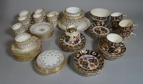 Ceramics including 'Pendant' part tea service with gilt decoration and a blue and white tea service.