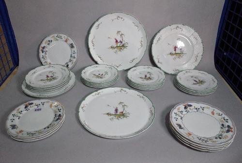 'Limoges Raynaud' part dinner service and 12 other limoge dinner plates (qty).