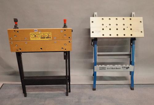 A Black and Decker work mate 300 work bench and a similar unbranded work bench.