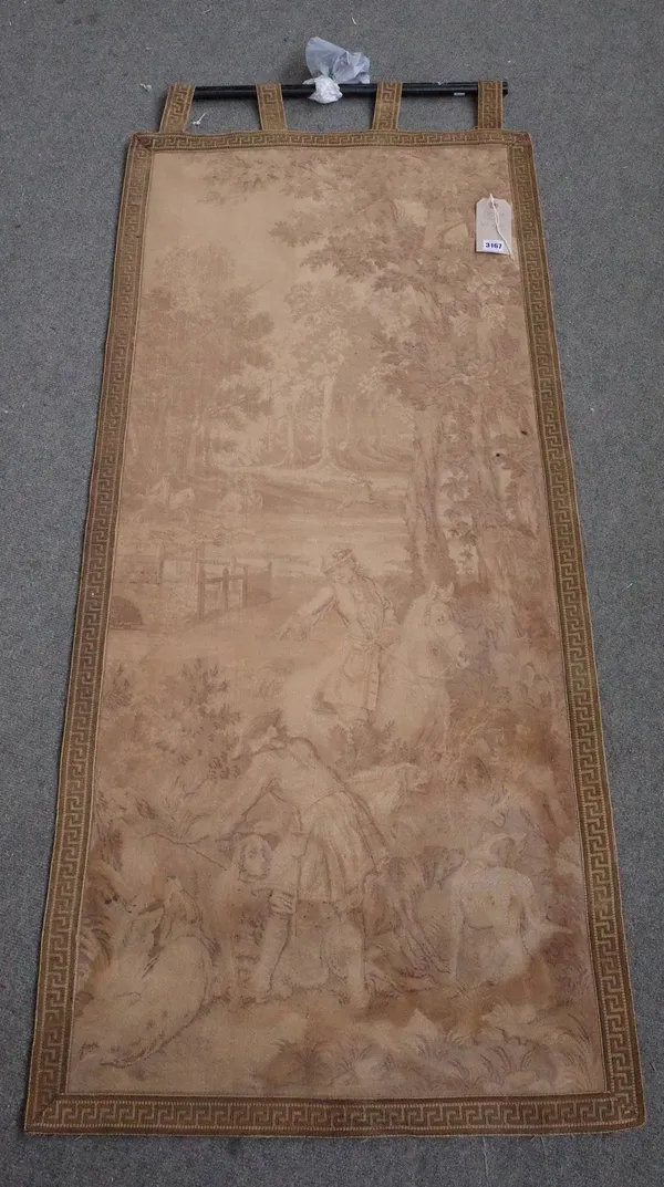 A pair of large wall hangings and fixings, 267cm x 137cm.