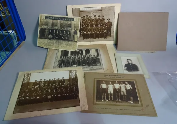 A group of photographs and paperwork relating to the Shanghai Municipal Police Athletic Club, circa 1919.