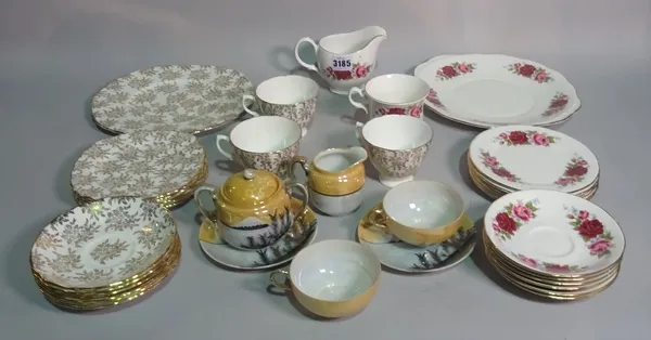 Ceramics including a Royal Vale part tea set, a Royal Kent part tea set and a quantity of Japanese lustreware (qty).