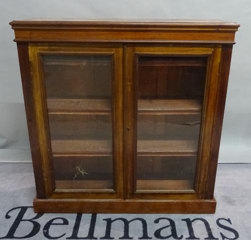 A 19th century mahogany side cabinet on plinth base, 102cm wide x 107cm high.