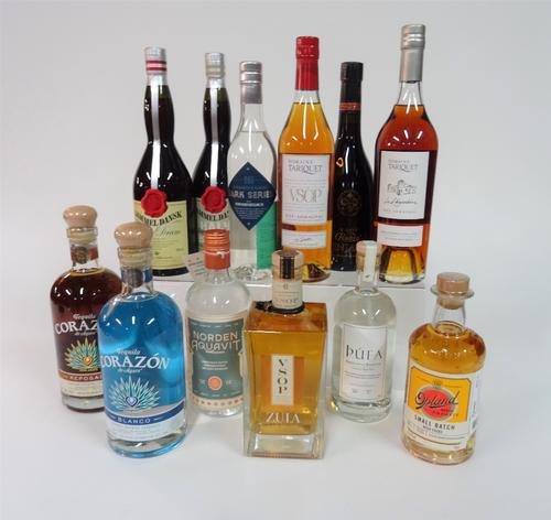 Box 7 - Mixed Spirits Vinjak 5 yr Brandy Domaine Tariquet Bas-Armagnac VSOP Corazon blanco Tequila Opland Aquavit Norden Aquavit Domaine Tariquet Bas-