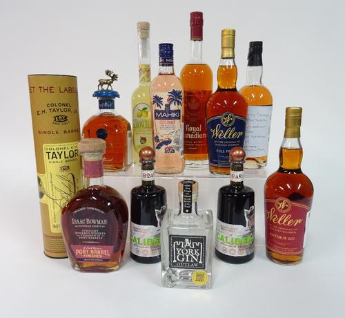 Box 9 - Mixed Spirits Lemoncello Distillers selection Irish single Malt Mahiki coconut Rum Caliber LiqueurCaliber LiqueurIsaac Bowman Bourbon WhiskeyR