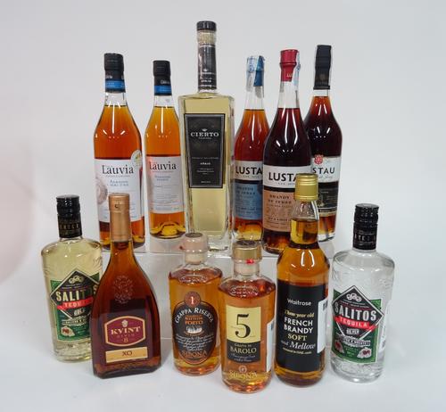 Box 18 - Mixed Spirits Cierto anejo TequilaKvint XO Sibona Reserva Grappa Lustau Reserva Brandy de Jerez Lauvia Armagnac Lauvia Armagnac Salitos Tequi