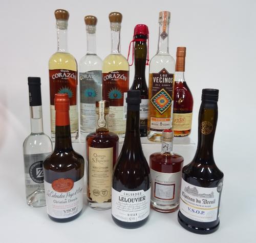 Box 19 - Mixed Spirits Corazon T.H Handy anejo Tequila Corazon Sazerac anejo Tequila Corazon blanco Tequila Los Vecinos mezcal Christian Drouin calvad
