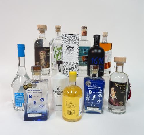 Box 40 - GinClouded Leopard Mango GinSkellig Six 18 GinHerno Juniper Cask GinByron's Bird Cherry Gin1616 Swiss GinAronia Pink Robin GinBeg Tropical Gi