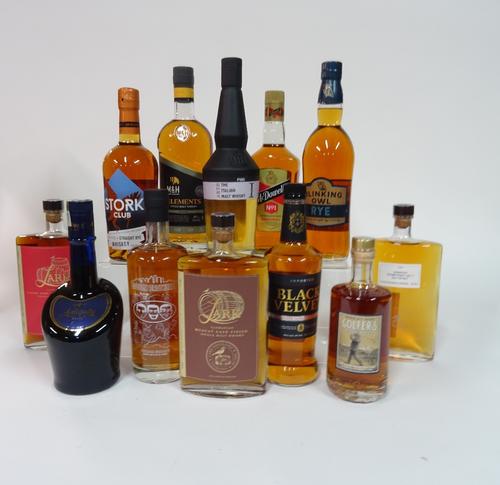 Box 49 - Whisky Arte blended Whisky Lark No.1 Whisky Lark single Malt Whisky McDowell's No.1 Whisky M&H Elements single Malt Whisky Blinking Owl rye W