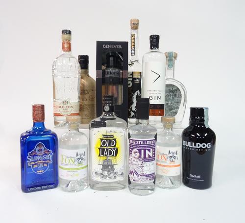 Box 78 - Gin City of London Old Tom Gin Genever Yong and Pure filliers Gin Pukka Gin Greater Than Gin Bathtub Gin Sunset Hills Gin Bulldog Gin Slingsb
