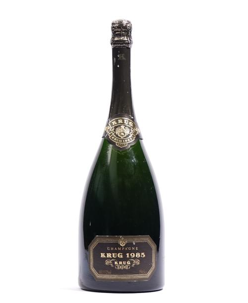 One Magnum 1985 Krug Champagne, label to rear detailed 'Specially reserved at Maison Krug Reins for late shipment to Annabels April 1998'.