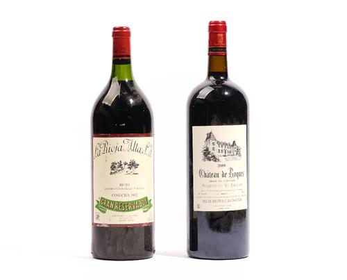 One magnum of 1992 La Rioja Alta Gran Reserva 904 and one magnum of 2008 Chateau de Roques Puysseguin - Saint Emilion.