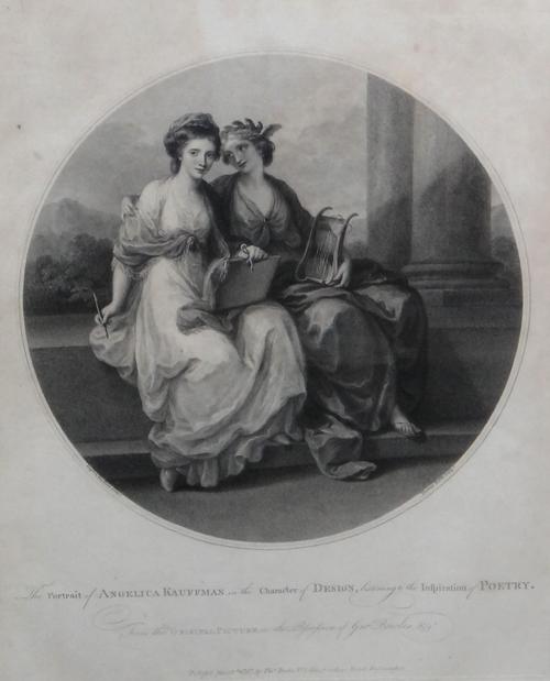 After Angelica Kauffman, Portrait of Angelica Kauffman in the character of Design; Diana and Nymphs; Tragedy and Comedy; Cupid Binding Aglaia; Posthum