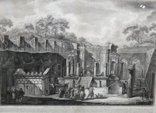 After Luigi Desprez, Veduta del Tempio d'Iside quale oggi esiste fragli avanzi dell' antica Citta di Pompei, engraving by Cavalier Francisco Piranesi,
