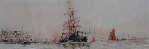H. Foster (British 19th/20th century), Off Charlton; Liverpool, a pair of watercolours, both signed, each 13cm x 35.5cm.(2)