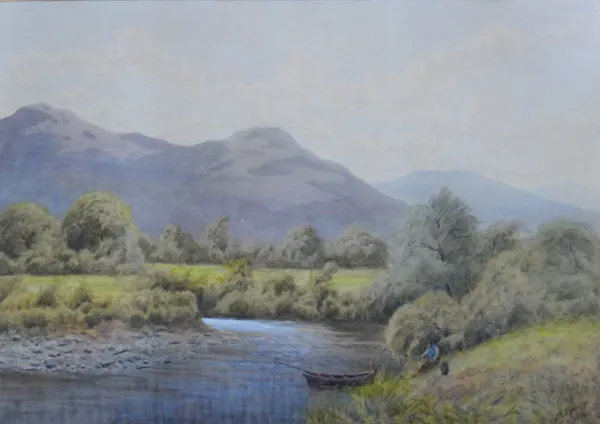 G. V. Sheriff (19th Century), On the River Derwent, Borrowdale, Cumbria, a pair, watercolour, both signed and dated 1876, each 38 x 53cm (2)