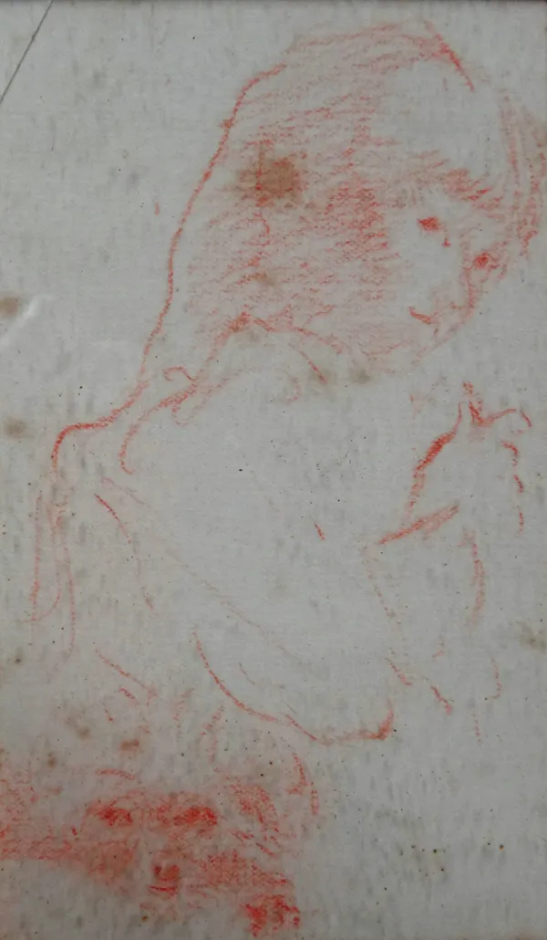 Attributed to Augustus  John, (British, 1878-1961), Figure sketch, red chalk, 13cm x 7.5cm.