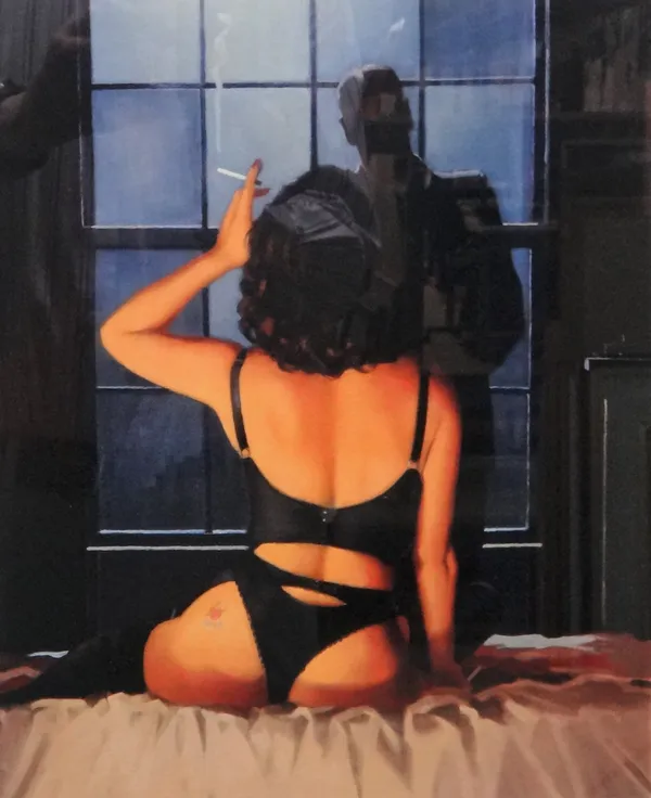 Jack Vettriano (Scottish, b.1951), 'Round Midnight', a limited edition print, signed and numbered 73/150, 33cm x 27cm.cm.; with certificate of authent