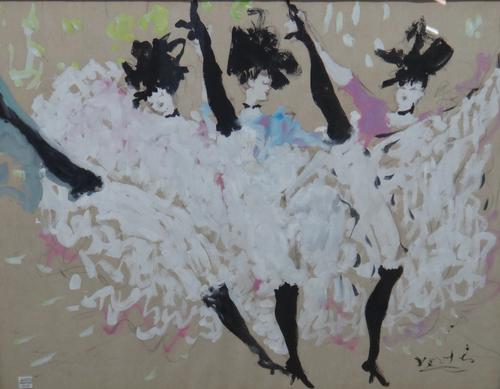Marcel Vertes (French, 1895-1961), Le Can-Can, gouache, signed, 52cm x 67cm. ARR